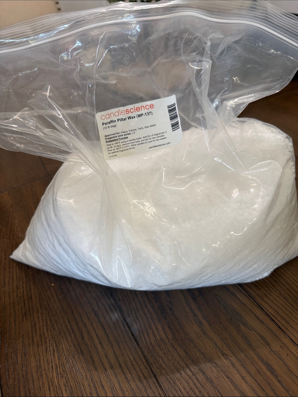 White Paraffin Pillar Wax - Clean-Burning Candle Supply. Only one cup was taken.